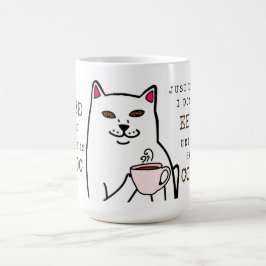 Funny Cat met Coffee Cup en Words Mok