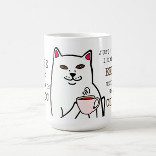 Funny Cat met Coffee Cup en Words Mok