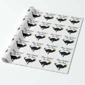 Funny cat met elf petten kerstpapier cadeaupapier (Uitgerold)