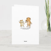 Funny Cat met Knife Birthday Card Kaart (Achterkant)