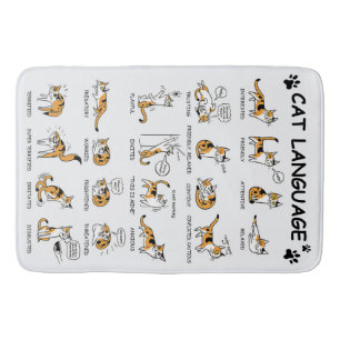 Funny Cat met lichaamstaal, mooie emoties Badmat