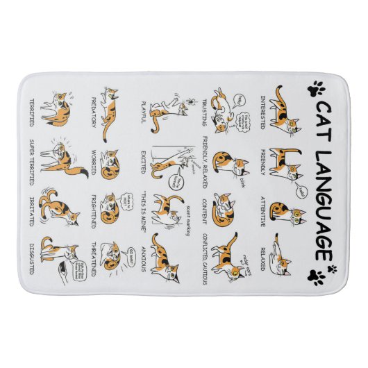 Funny Cat met lichaamstaal, mooie emoties Badmat (Voorkant)