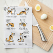 Funny Cat met lichaamstaal, mooie emoties Theedoek (Quarter Fold)