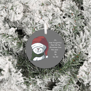 Funny Cat met Sarcastic kerstboom Humor Keramisch Ornament