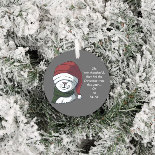 Funny Cat met Sarcastic kerstboom Humor Keramisch Ornament