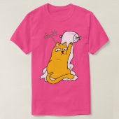 Funny Cat met toiletpapier T-shirt (Design voorkant)