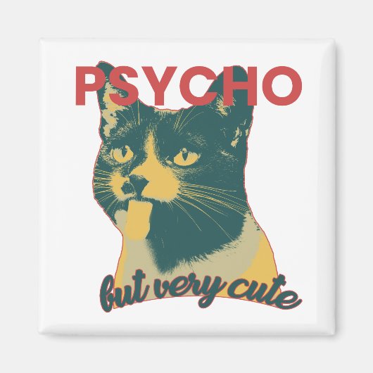 Funny Cat met Tongue uit Magneet (Voorkant)