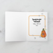 Funny Cat met Witch's Pet Halloween Kaart (Binnen)