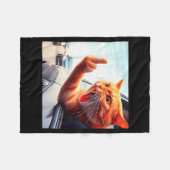 Funny Cat Middle Finger Hilarious Cat In The Car C Fleece Deken (Voorkant (Horizontaal))
