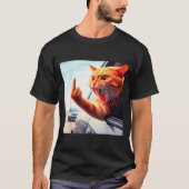 Funny Cat Middle Finger Hilarious Cat In The Car C T-shirt (Voorkant)