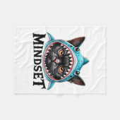 Funny Cat, Mindset Motivational Saying, Shark  Fleece Deken (Voorkant (Horizontaal))