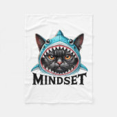 Funny Cat, Mindset Motivational Saying, Shark  Fleece Deken (Voorkant)