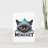 Funny Cat, Mindset Motivational Saying, Shark  Kaart (Voorkant)