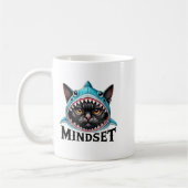 Funny Cat, Mindset Motivational Saying, Shark  Koffiemok (Links)