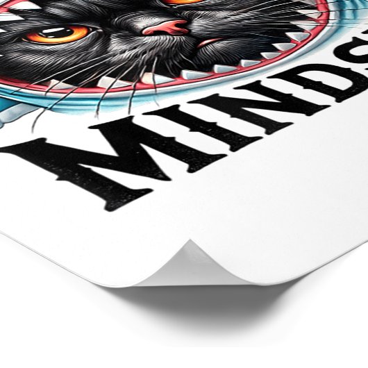 Funny Cat, Mindset Motivational Saying, Shark  Poster (Hoek)