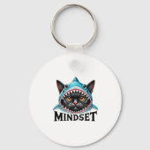 Funny Cat, Mindset Motivational Saying, Shark  Sleutelhanger (Voorkant)