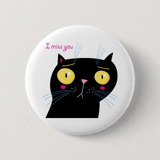 Funny cat mist je ronde button 5,7 cm (Voorkant)