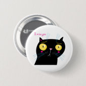Funny cat mist je ronde button 5,7 cm (Voorkant /achterkant)
