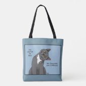 Funny Cat Moederdag Grijze Kat Blauw Tote Bag (Achterkant)