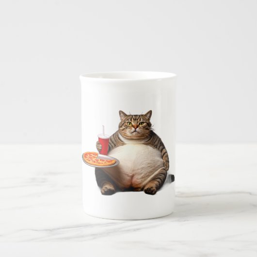 Funny Cat Mok – Pizza Lover Gift Koffiekopje (Voorkant)