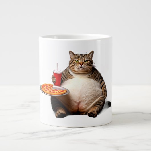 Funny Cat Mok – Pizza Lover Gift Koffiekopje (Voorkant)