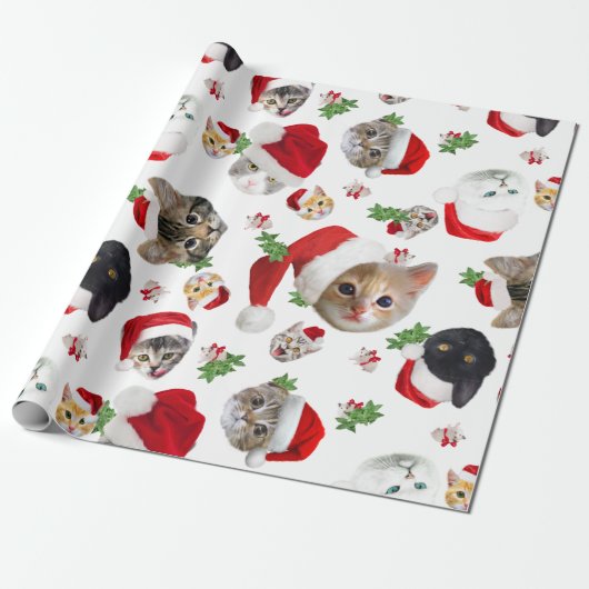 Funny cat mouse and catnip Kerstmis wrapping Cadeaupapier (Uitgerold)