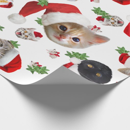 Funny cat mouse and catnip Kerstmis wrapping Cadeaupapier (Hoek)