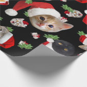 Funny cat mouse and catnip Kerstmis wrapping Cadeaupapier (Hoek)