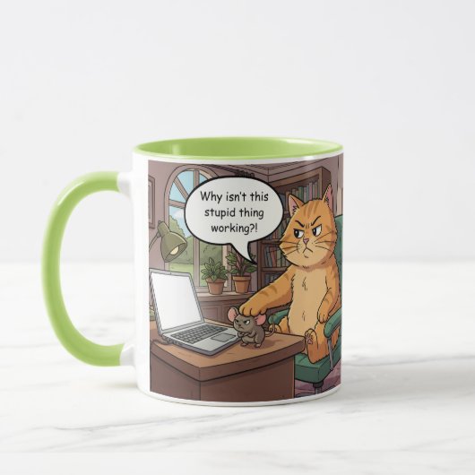 Funny cat mug mok (Links)