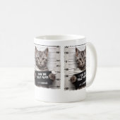 Funny Cat Mugshot Mischievous Kat Humor Cat Koffiemok (Voorkant rechts)