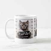 Funny Cat Mugshot Mischievous Kat Humor Cat Koffiemok (Links)