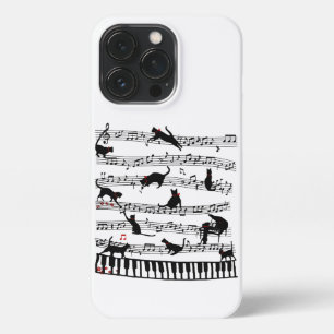 Funny Cat Music Note, Gift for Piano Player, Music iPhone 13 Pro Hoesje
