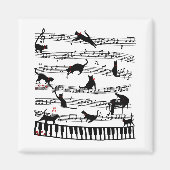 Funny Cat Music Note, Gift for Piano Player, Music Magneet (Voorkant)