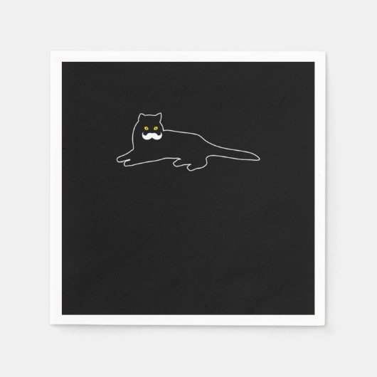 Funny Cat Mustache Cat Lover Servet (Voorkant)
