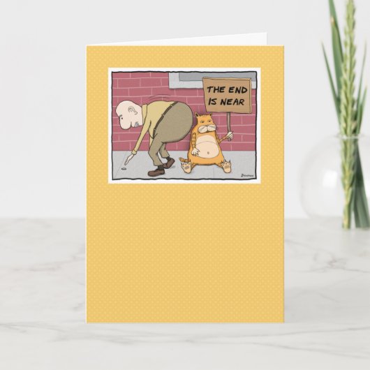 Funny Cat nabij Big Butt Birthday Kaart (Voorkant)