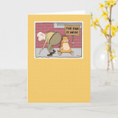 Funny Cat nabij Big Butt Birthday Kaart (Gele Bloem)