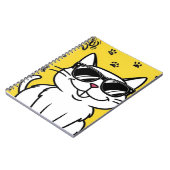 Funny Cat notitieboek Cartoon met zonnebril (Linkerzijde)