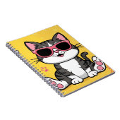 Funny Cat notitieboek Cartoon met zonnebril (Rechterzijde)