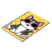 Funny Cat notitieboek Cartoon met zonnebril (Linkerzijde)