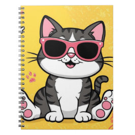 Funny Cat notitieboek Cartoon met zonnebril