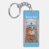 Funny Cat Nurses Rule Sleutelhanger (Voorkant Links)