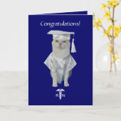 Funny Cat Nursing Afstuderen Kaart (Gele Bloem)