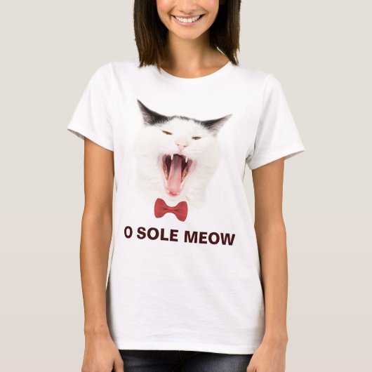 Funny Cat O Sole Meow aanpasbaar T-shirt (Voorkant)