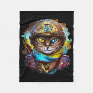 Funny Cat Oekraïense Soldaat Vlag Vintage Steun U Fleece Deken