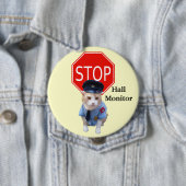 Funny Cat Officer/Hall Monitor Ronde Button 4,0 Cm (In situ)