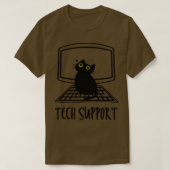 Funny Cat on Computer tech support T-shirt (Design voorkant)