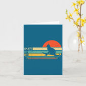 Funny Cat On Skateboard Retro Skateboarder  Kaart (Gele Bloem)