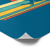 Funny Cat On Skateboard Retro Skateboarder Poster (Hoek)