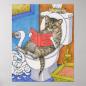 Funny Cat on Toilet 535 poster (Voorkant)