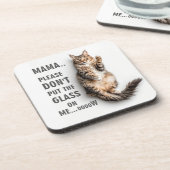 Funny Cat Onderzetters - Schattige Cat Jokes Onder (Linkerzijde)